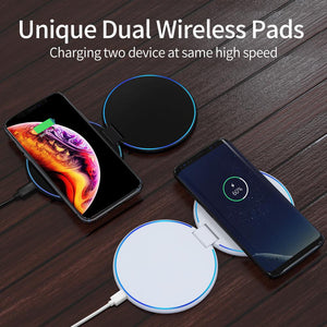 Flip Pad- Foldable Dual 20W Fast Qi Wireless Charger