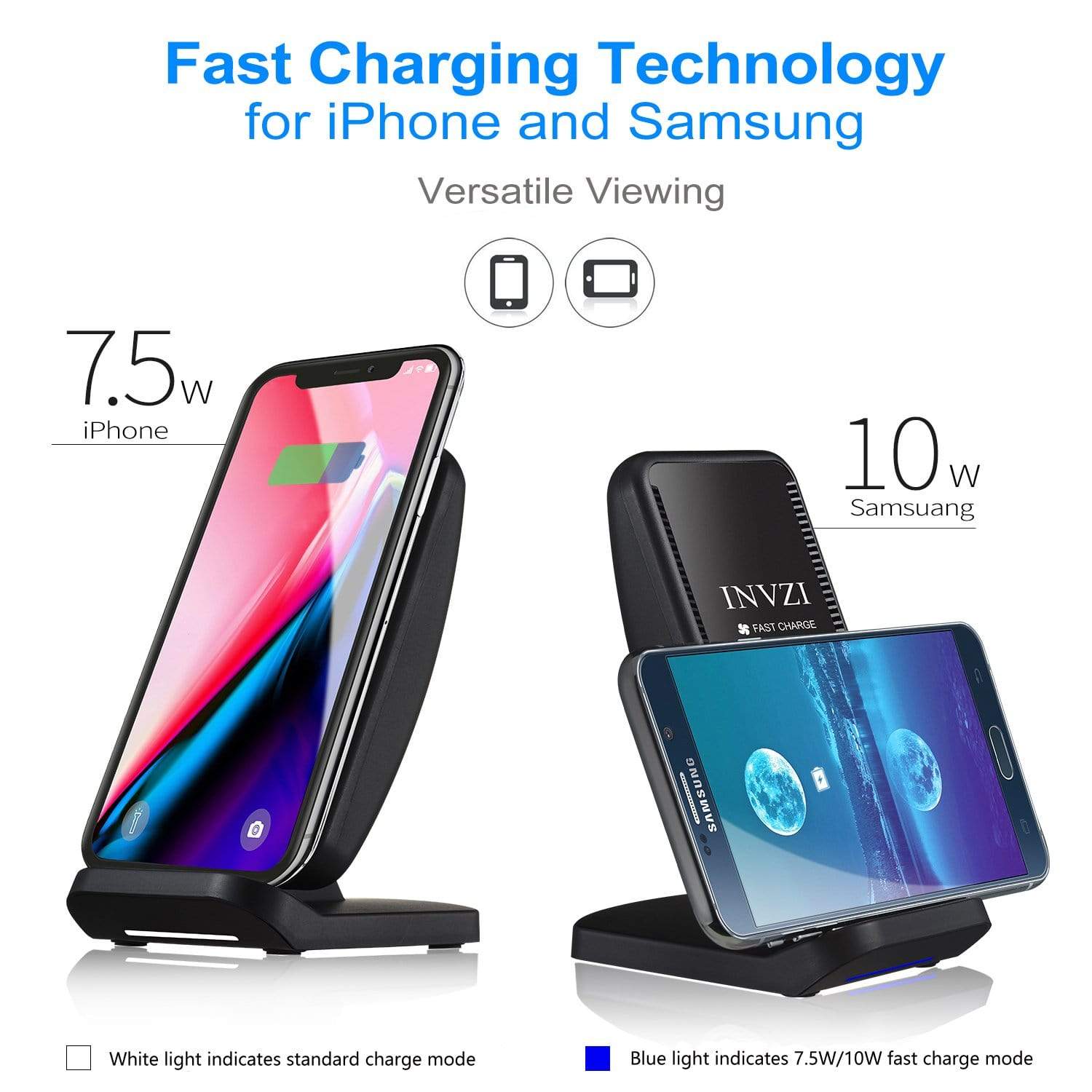 INVZI 10W Qi Turbo Wireless Charger with Cooling Fan